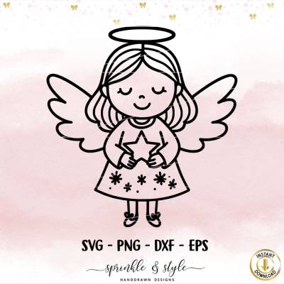 Plotterdatei Engel SVG – Weihnachten png,  Advent png, Digistamp - Cricut & Silhouette, Weihnachtsengel, Schutzengel