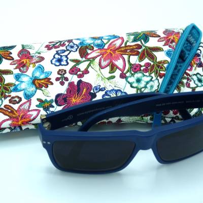 Brillenetui mit Blumen Brillenhülle Sonnenbrillentäschchen Brillengarage Lesebrilletäschchen Brillen