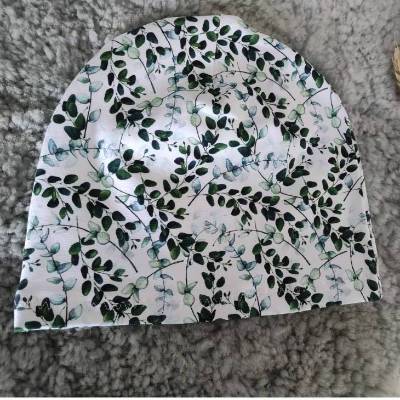 Beanie aus Jersey mit Eukalyptus Motiv KU 49