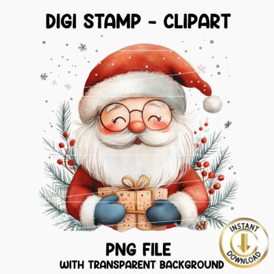 Digistamp Nikolaus png, Plotterdatei Weihnachten, Cricut, Clipart, Adventszeit, Santa png, Weihnachtsmann, Weihnachten