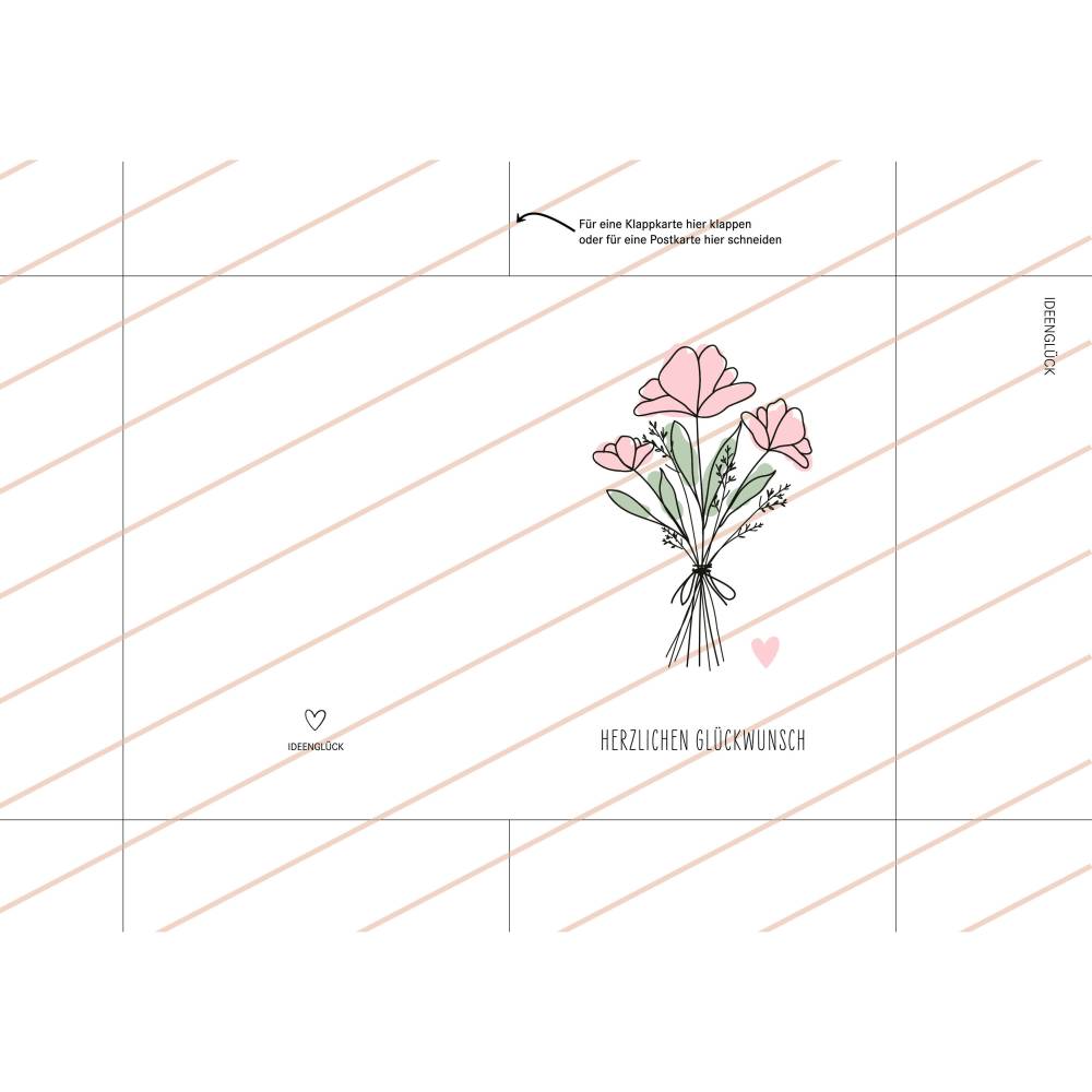 Geburtstagskarte | Klappkarte | Postkarte | Herzlichen Glückwunsch | Karte | A6 | Datei | PDF Vorlage Bild 4