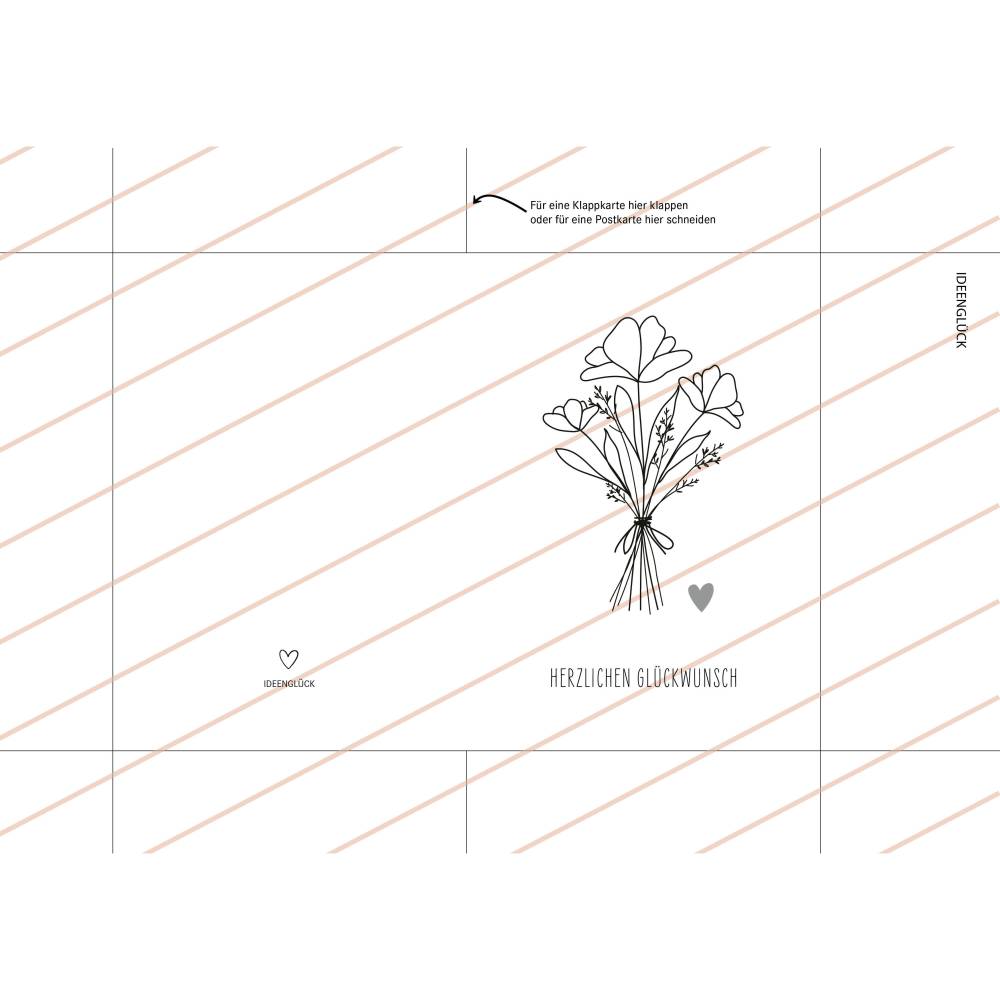 Geburtstagskarte | Klappkarte | Postkarte | Herzlichen Glückwunsch | Karte | A6 | Datei | PDF Vorlage Bild 5