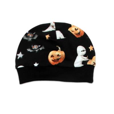 Halloween Outfit - Mütze "Mumien" Kürbis & Fledermaus - optional gefüttert 