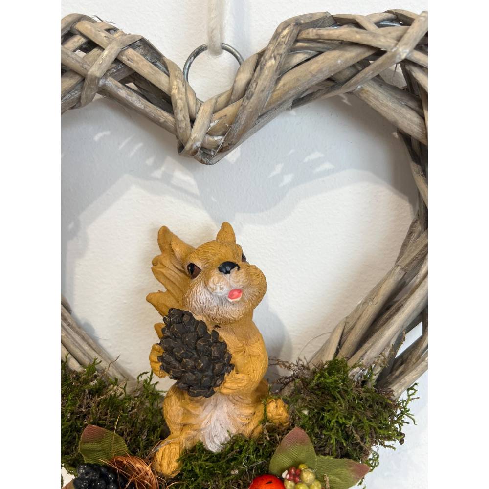 Herbstkranz Herbstdeko herbstlicher Kranz Türkranz Türschmuck Türdeko Eichhörnchen