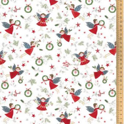 Baumwollstoff Weihnachtsengel von acufactum by Kerstin Heß | Weihnachtsstoff | Kinderstoff 