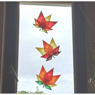 Fensterbilder Transparentpapier – Laub Suncatcher Fensterdekoration