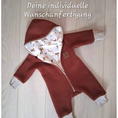 Wollwalkoverall mit Mitwachsbündchen, nach Wunsch individuell gefertigt, Wollwalk Overall Baby 50-98, Walkoverall Wolle