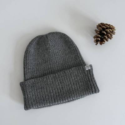 VERSANDFERTIG! Unisex Beanie anthrazit handgestrickt aus mulesingfreier Wolle | zimtblüte