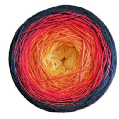 Bobbel Nr. 70 – 3-fädig, 1000 m – Farbverlaufsgarn, handgewickelt – 50% Baumwolle, 50% Polyacryl