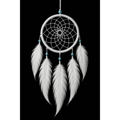 „Traumfänger weiß – spirituelle Fotokunst zum Ausdrucken“