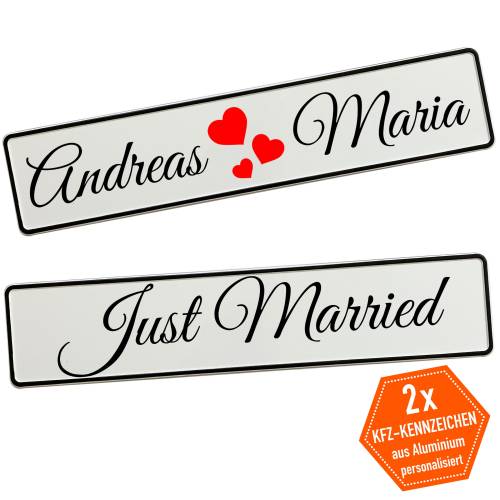Personalisierte Kennzeichen Just Married / Grod g’heirat  – Hochzeitsauto Schild, Hochzeitsdeko Kennzeichen, Geschenk Br