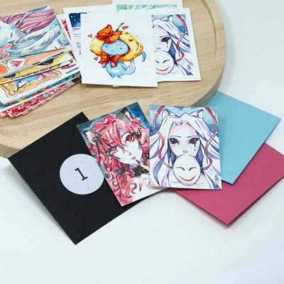 Manga Adventskalender Sammelkarten | Geschenkidee für Manga Anime Fans | Original Zeichnungen PsychoKitty