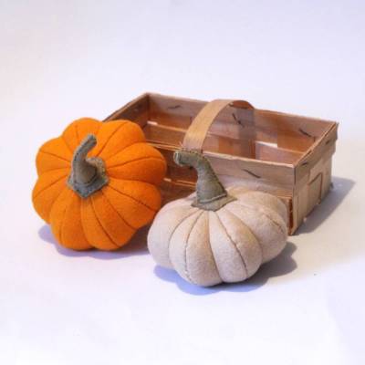 Kürbis aus Filz handgenäht – Herbstdeko & Kinderküche, handmade Unikat