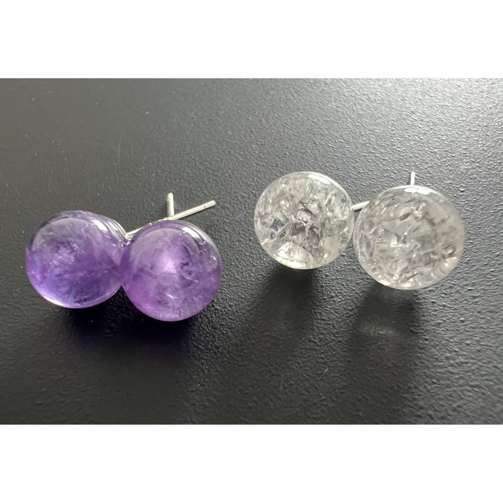 Bergkristall oder Amethyst Ohrstecker 925-Silber Bild 1