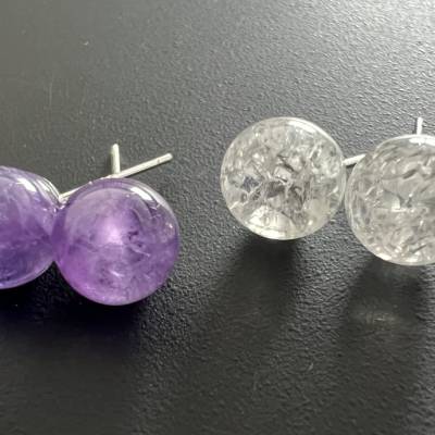 Bergkristall oder Amethyst Ohrstecker 925-Silber