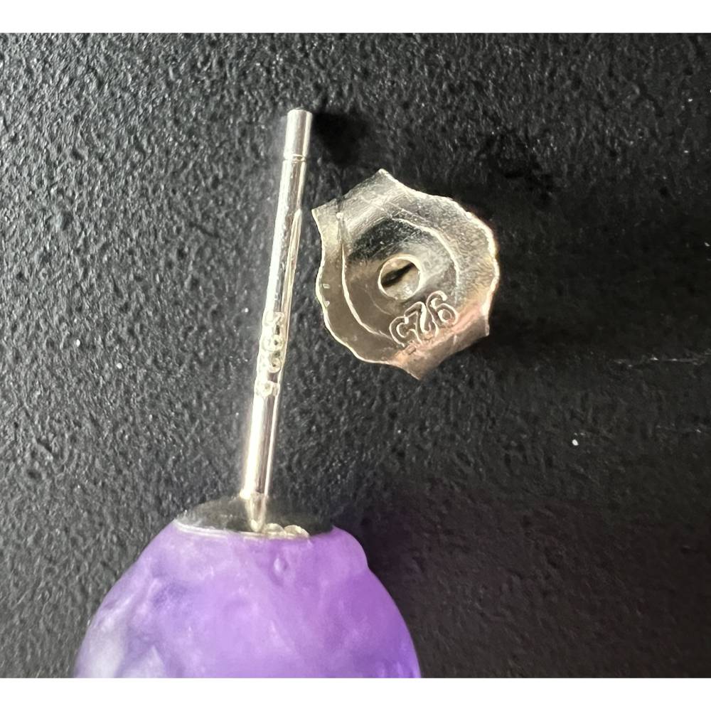 Bergkristall oder Amethyst Ohrstecker 925-Silber Bild 6