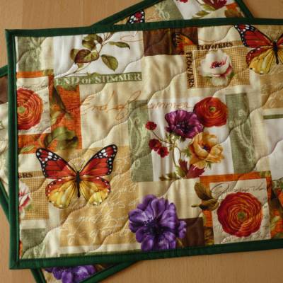 Sommerliche Platzsets zum Wenden Tischsets Tischmatte Platzdeckchen Platzset Tischgedeck Deckchen Platz-Set Tisch-Set