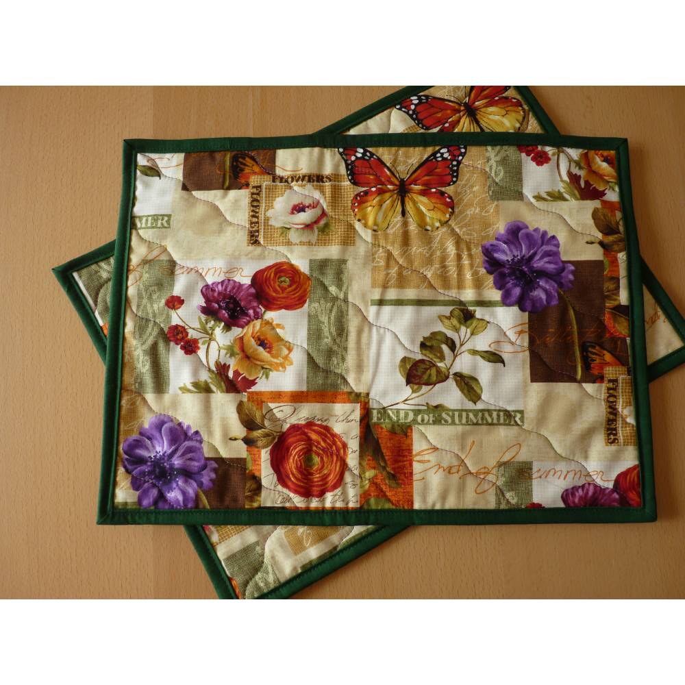 Sommerliche Platzsets zum Wenden Tischsets Tischmatte Platzdeckchen Platzset Tischgedeck Deckchen Platz-Set Tisch-Set