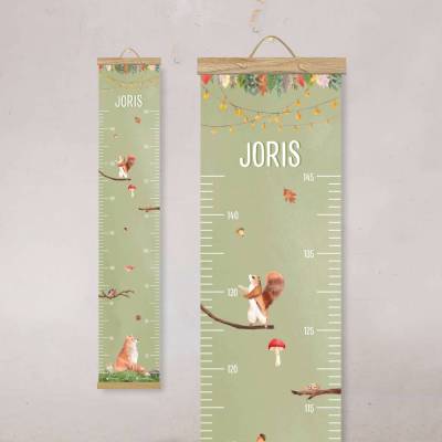 Personalisierte Messlatte Kinderzimmer "Waldtiere" – Wachstumstabelle Baby Geschenk – Messlatte