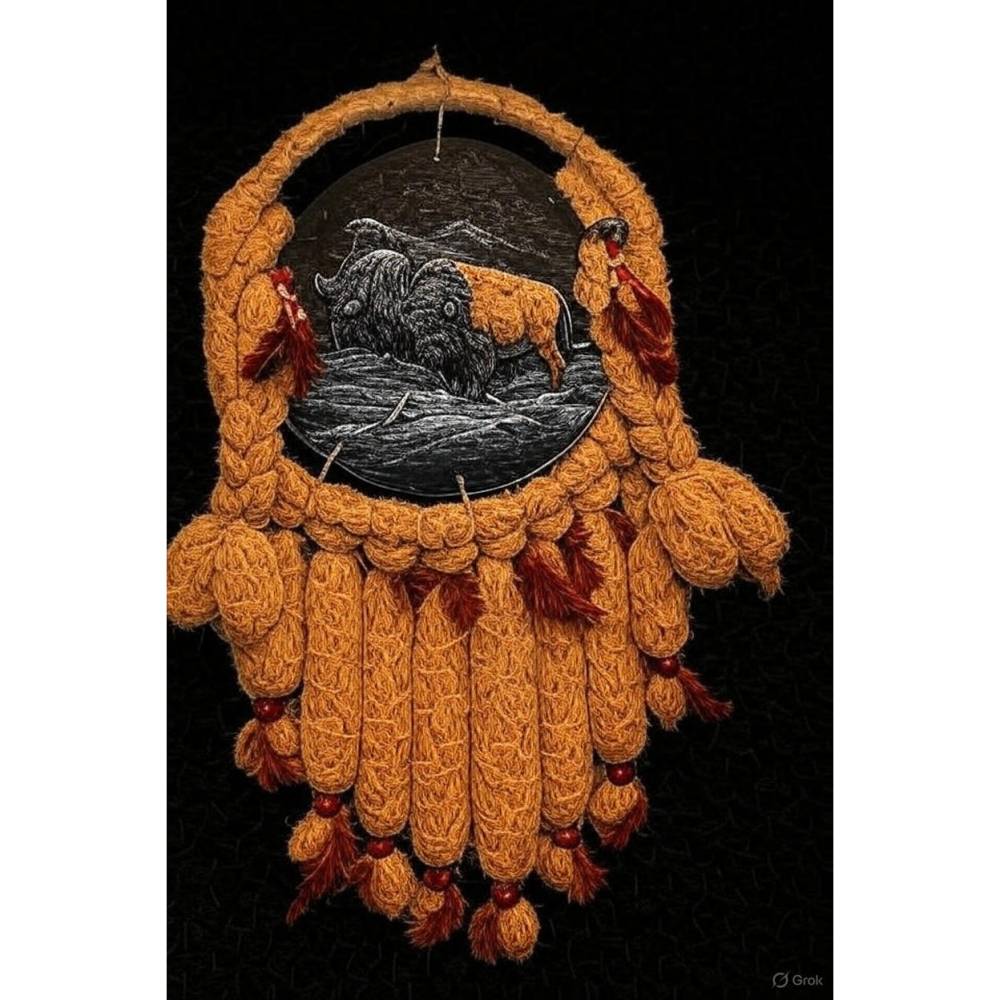 Majestätisches Wisent Mandala (8K, Fotorealistisch, Schwarzer Hintergrund) – Digitaler Download Bild 1