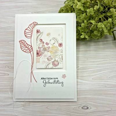 Edle Geburtstagskarte handmade - individuell und elegant