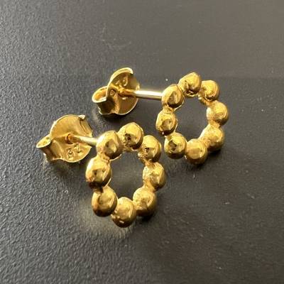 Ohrstecker 925-Silber, vergoldet - Kugeln, 9 mm - T30