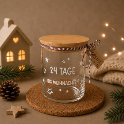 Vorratsglas "24 Tage bis Weihnachten" ~ Adventskalender ~ Weihnachten