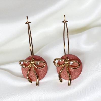 runde Hänger 18k-vergoldet / Polymerohrringe