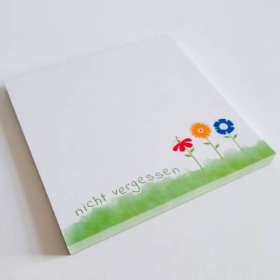 quadratischer Notizblock  'nicht vergessen' 9,8 cm x 9,8 cm 50 Blatt