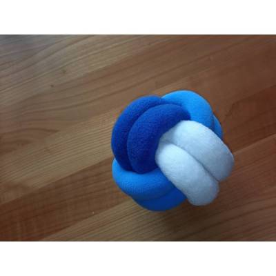 Blauer Knoten Greifball für Babys, Ø ca. 13 cm – Waschbares Motorikspielzeug aus Fleece