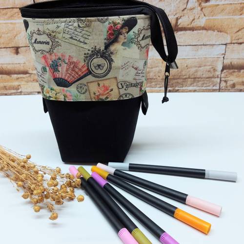 Stiftemäppchen Stifteaufbewahrung Aufbewahrung für Utensilien Popup-Mäppchen  Pencilcase - Nostalgie