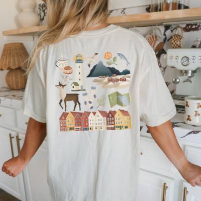 Tshirt Norwegen Reise BioBaumwolle&Vegan - Skandinavien Lofoten Shirt Souvenir - Adventure Wandern - Outdoor Shirt