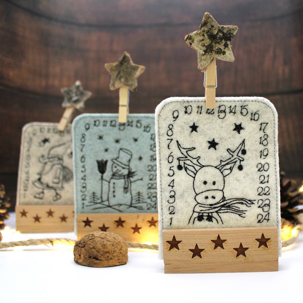 Stickdatei ITH Adventskalender 10x10cm Tischadventskalender togo Weihnachten Advent Bild 2