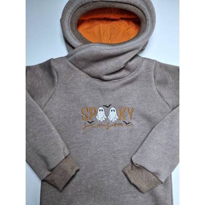 Kuscheliger Hoodie in Größe 122 mit Kapuze & Halloween Stickerei – Sweat Pulli für Kinder