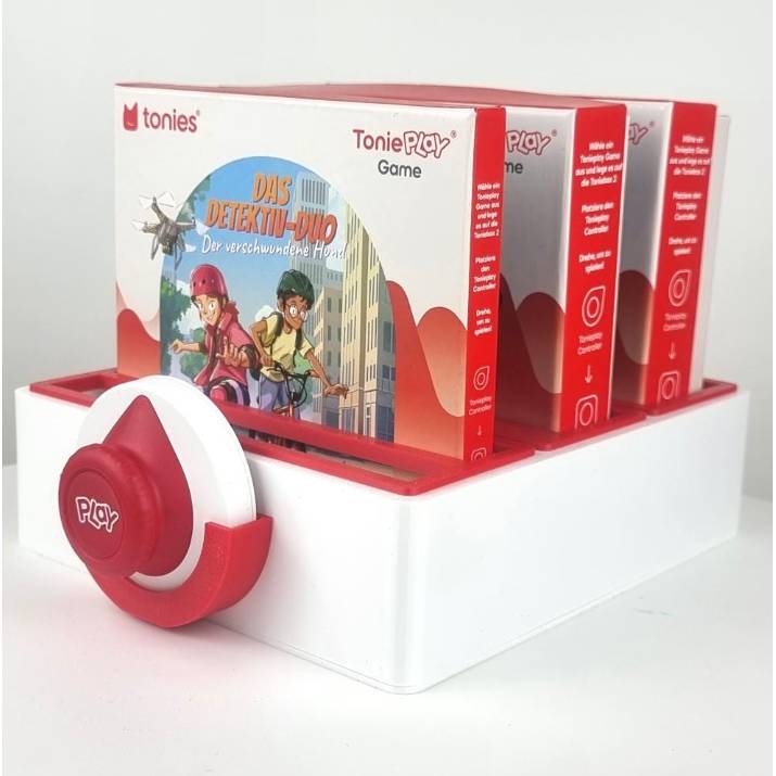 Regal passend fr ToniePlay Spiele der Toniebox 2  Aufbewahrung fr Spiele  | 3D-gedruckte Box mit wechselbaren Slots &