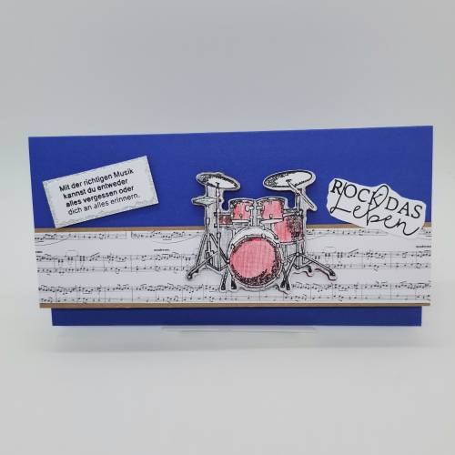 Gutscheinverpackung Schlagzeug personalisiert – Geschenkidee Geburtstag, Muttertag, Vatertag, Musiklehrer, Konzert