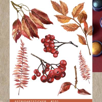 Autumn leafs 3 er  Stickerset   – Vielseitige Planer & Bullet Journal Sticker für kreativ