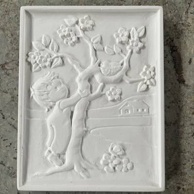 Vier Jahreszeiten - Frühling - 1 Relief zum Bemalen mit Anhänger