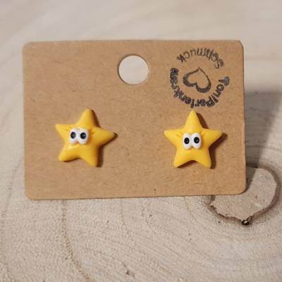 Ohrstecker, Sternchen, Stern, Motivschmuck, Edelstahl mit Harz, Motto-Ohrstecker