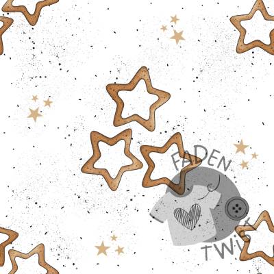 Stoff, Meterware, Weihnachtsstoff mit Kekse, 0003