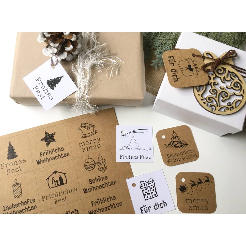 Druckvorlage Frohe Weihnachten, PDF, Vorlage zum Download und Ausdrucken Selbstausdrucken Geschenkkarte modern Geschenka Bild 8
