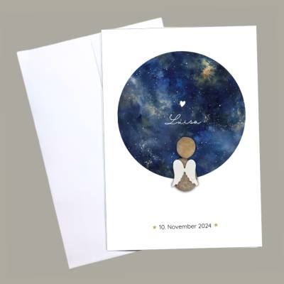 Beileidskarte Sternenkind • Steinbild Trauer • Trauergeschenk & Erinnerung – personalisierbar