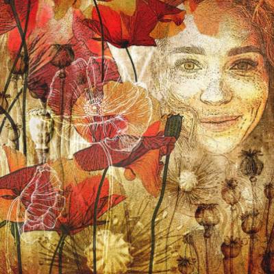 Reispapier, Decoupage, Serviettentechnik, Frauengesicht, A4, R2074