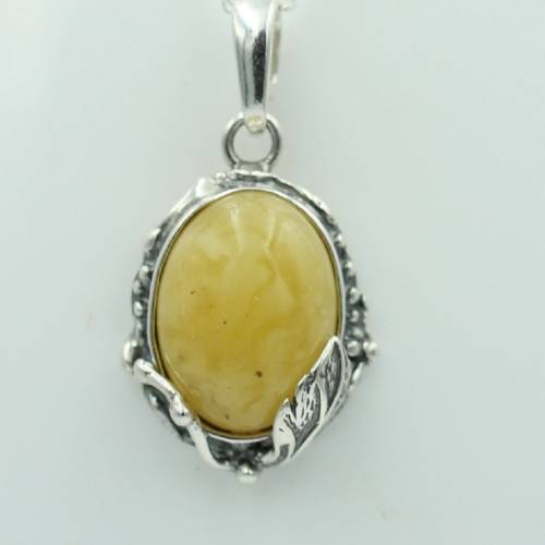 Design Bernsteinanhänger 925 Silber Collier Kette Bernsteinanhänger Bernstein