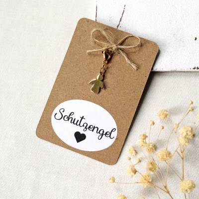 Schutzengel Anhänger aus Edelstahl – Glücksbringer in Gold oder Silber für Schlüsselbund, Tasche & Kette