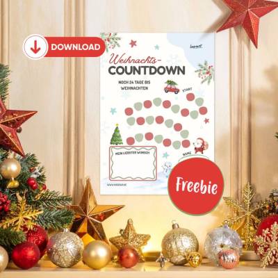 Weihnachtscountdown zum Abkreuzen – Kostenloser PDF-Download für deine Adventszeit