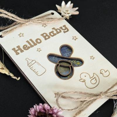 Geldgeschenk aus Holz zur Geburt – Kreative Geldverpackung Baby Wunscherfüller