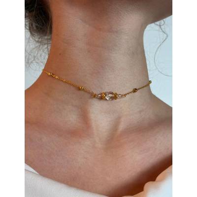 Brautschmuck-Set vergoldet: Rückenkette, Armband & Ohrringe mit böhmischen Glasperlen individualisierbar