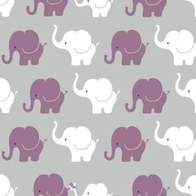 Jersey Elefanten hellgrau - weiß -  beere Oeko-Tex Standard 100(1m/14,-€)