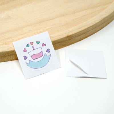 24 Namen Aufkleber mit Torte | Selbst beschriften | Aquarell Aufkleber | rund, 4 cm